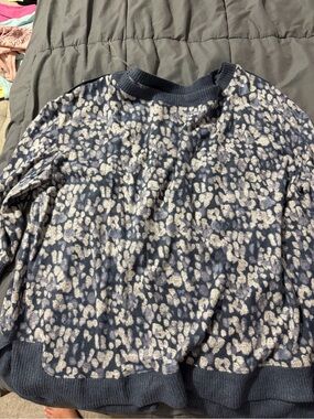 Westbound Navy and Cream Patterned Crewneck Sweater